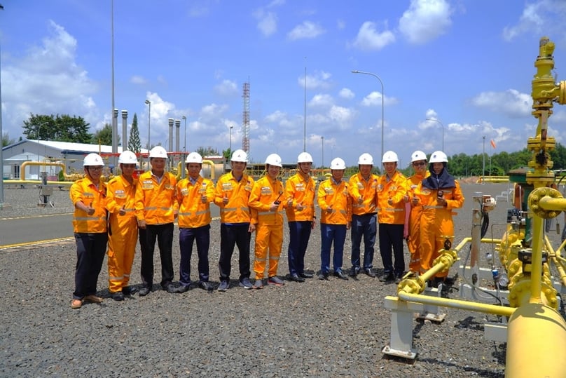 PV Gas SE employees conduct trial operations of the gas supply system/equipment for the Nhon Trach 3 & 4, Vietnam’s first LNG-fired power plants located in the southern province of Dong Nai, at the Nhon Trach Gas Distribution Center (GDC Nhon Trach). Photo courtesy of PV Gas.