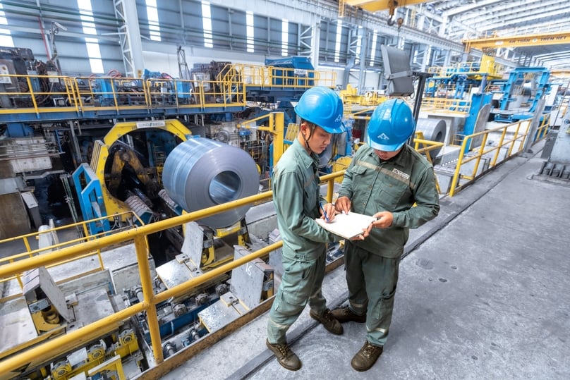Workers at a steel factory of Hoa Phat Group. Photo courtesy of the company.