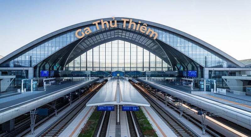 Illustration of Thu Thiem Station on the Thu Thiem–Long Thanh railway line in HCMC. Photo courtesy of HCMC's administration.
