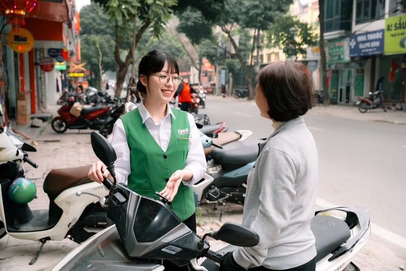 An F88 employee interacts with a client. Photo courtesy of the company.