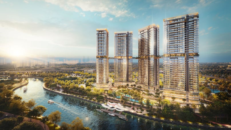 Perspective of the spatial layout and internal amenities at Palm River, a resort-style urban development in the heart of the city.