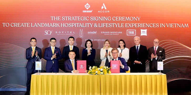 At the Sun Group-Accor strategic signing ceremony on July 7, 2026. Photo courtesy of Sun Group.