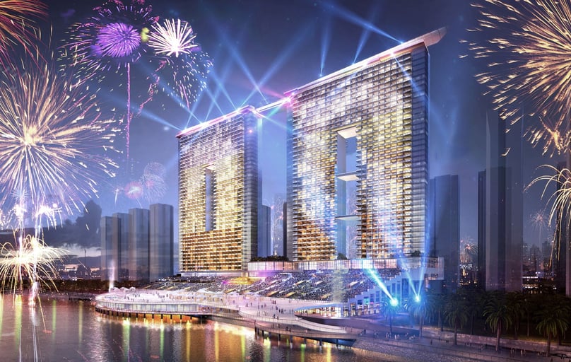 DIFF Fireworks Festival & Commercial Complex in Danang city, central Vietnam.