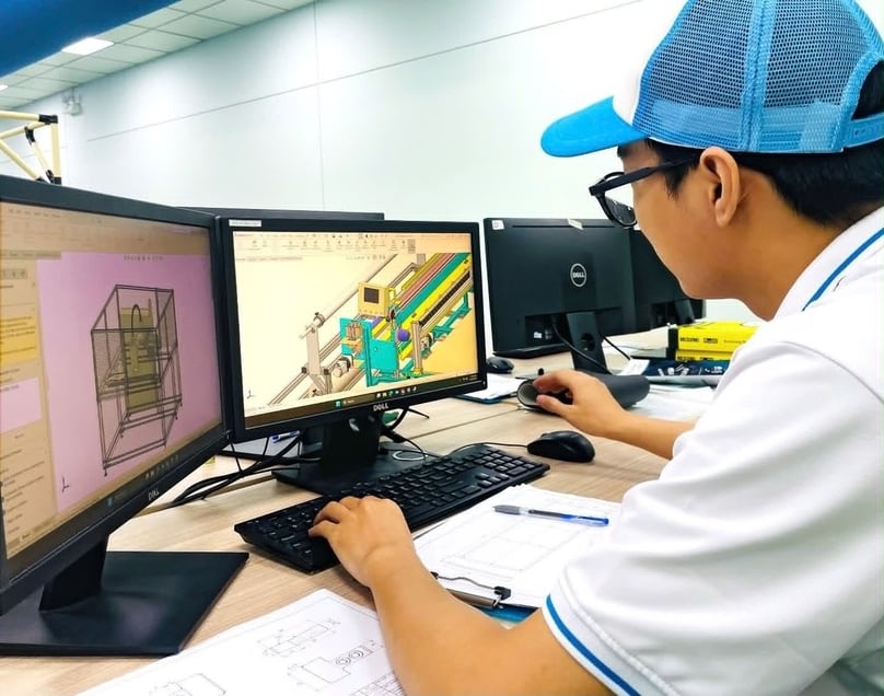 A Matsuya R&D engineer designing a new machine system. Photo courtesy of the company.
