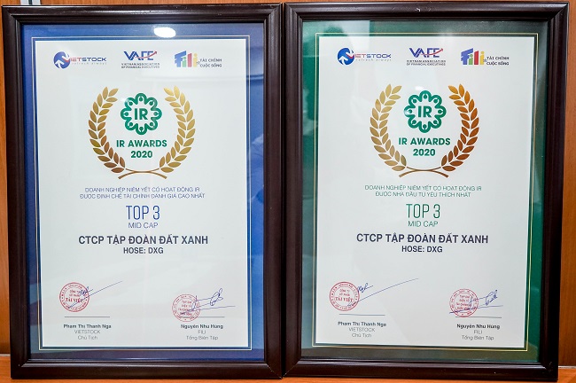 Tập đoàn Đất Xanh lập cú đúp giải thưởng tại IR Awards 2020 1