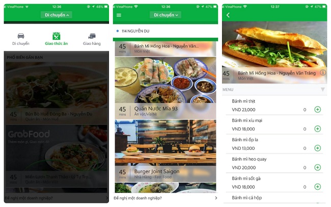 Sau xe ôm, taxi, Grab Việt Nam đi ship bánh mỳ, bún, miến