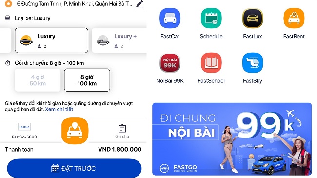 FastGo tung dịch vụ đưa đón sân bay và thuê xe theo giờ