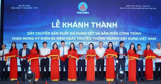 Viglacera khánh thành dây chuyền sản xuất đá nung kết