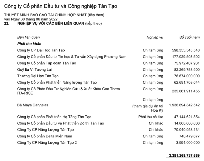 ITA tạm ứng gần 2.000 tỷ đồng cho Chủ tịch công ty đầu tư tại Mỹ