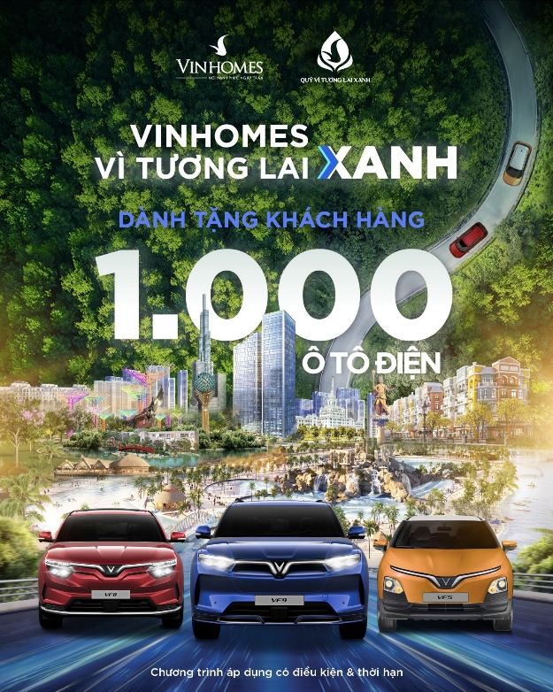 Vinhomes tặng 1.000 xe điện VinFast cho khách hàng