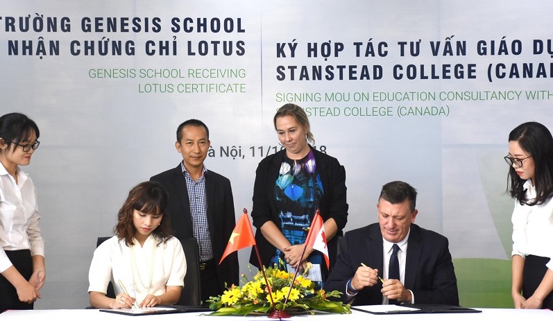 Capital House nhận chứng chỉ xanh LOTUS cho Genesis School, ký hợp tác giáo dục với Stanstead College, Canada