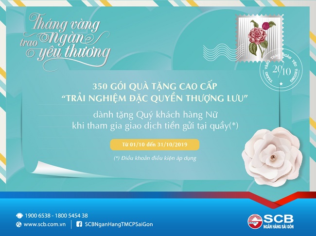 SCB ưu đãi trọn tháng 10 nhân ngày phụ nữ Việt Nam