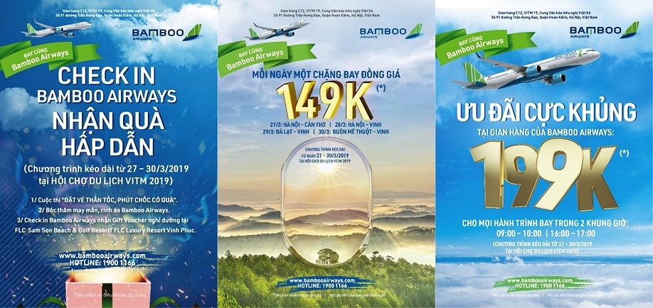Cơ hội mua vé máy bay với giá từ 149.000 VND của Bamboo Airways