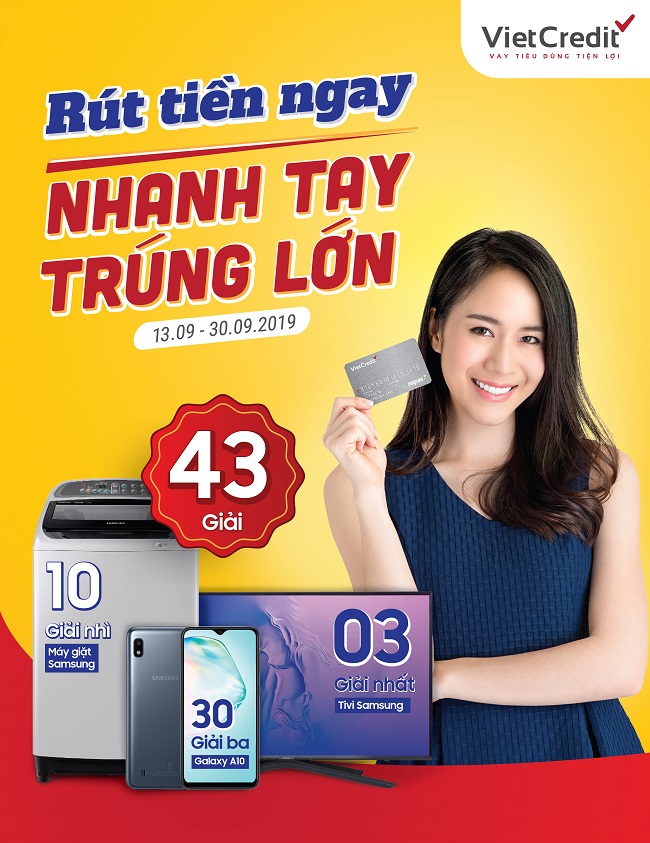 Kháng hàng nhận hàng loạt ưu đãi từ VietCredit trong tháng 9