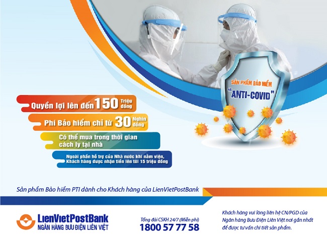 LienVietPostBank triển khai gói bảo hiểm ANTI - COVID