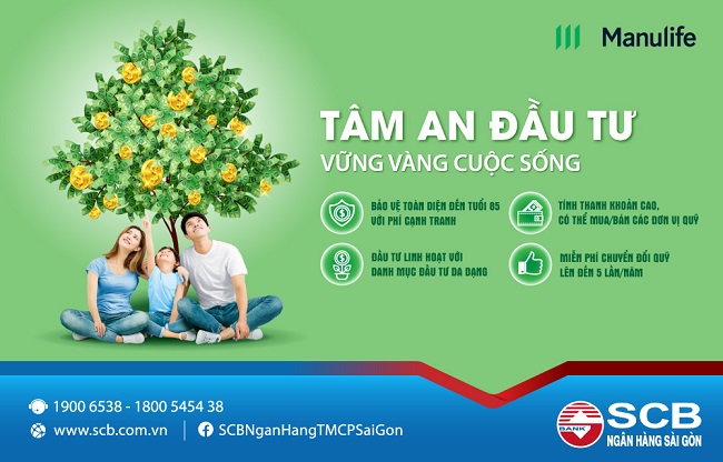 SCB và Manulife cùng triển khai sản phẩm bảo hiểm 'Tâm An Đầu Tư'