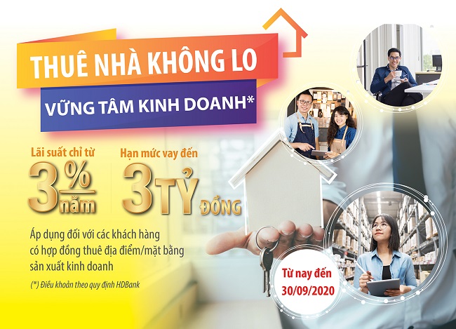 Thuê nhà không lo, vững tâm kinh doanh cùng gói ưu đãi của HDBank