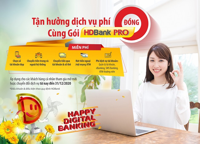 Tận hưởng loạt đặc quyền ưu đãi cùng tài khoản HDBank Pro