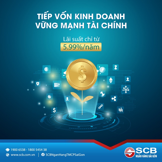 SCB tung chương trình cho vay 'Tiếp vốn kinh doanh - Vững mạnh tài chính'