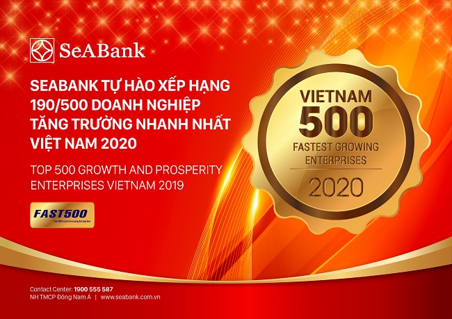 SeABank tăng hạng vượt bậc, đứng 190/500 trong bảng xếp hạng FAST500