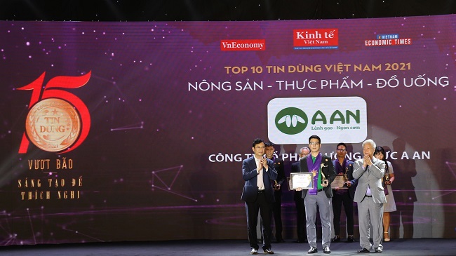 Gạo A An được vinh danh trong Top 10 sản phẩm tin dùng năm 2021