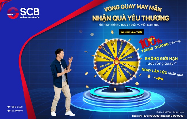 SCB triển khai chương trình "Vòng quay may mắn - Nhận quà yêu thương"