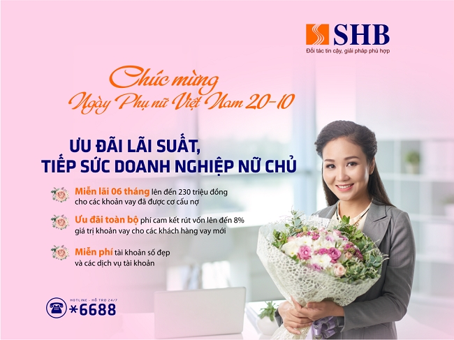 SHB tiếp tục ưu đãi lãi suất vay, nâng bước doanh nghiệp nữ chủ