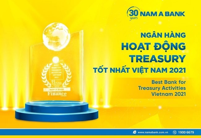 Nam A Bank nhận giải 'Ngân hàng hoạt động Treasury tốt nhất Việt Nam 2021'