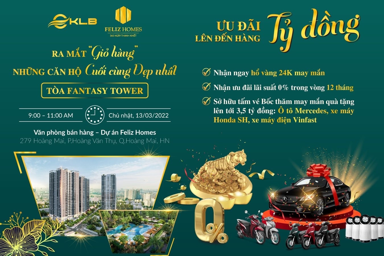 Ra mắt “giỏ hàng” cuối cùng của những tầng đẹp nhất tòa Fantasy Tower dự án Feliz Homes 1