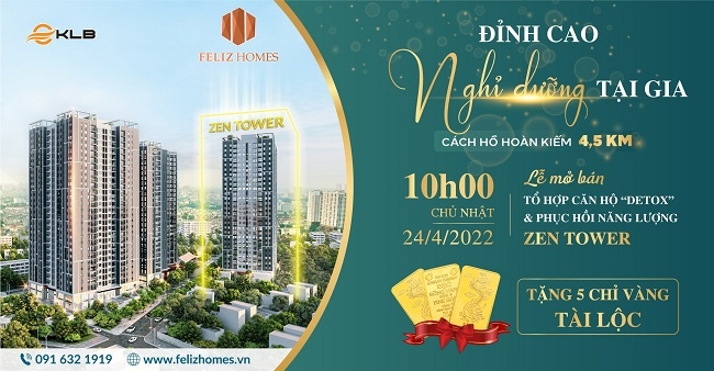 Chính thức mở bán tòa tháp xanh Zen Tower của dự án Feliz Homes 2