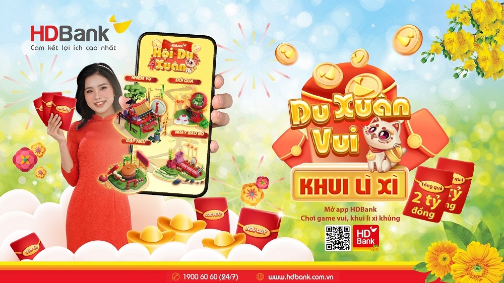 Tết vui 'bung nóc' với game Hội Du Xuân trên App HDBank