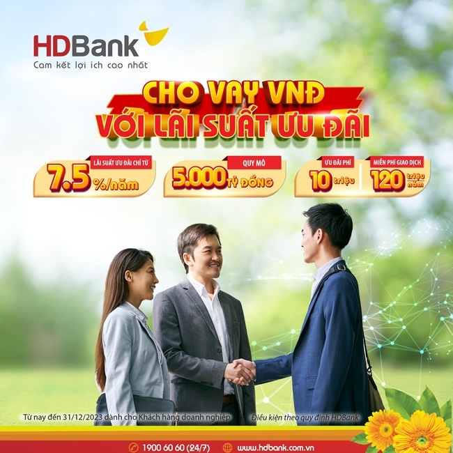 HDBank bổ sung 5.000 tỷ đồng ưu đãi lãi suất cho vay doanh nghiệp