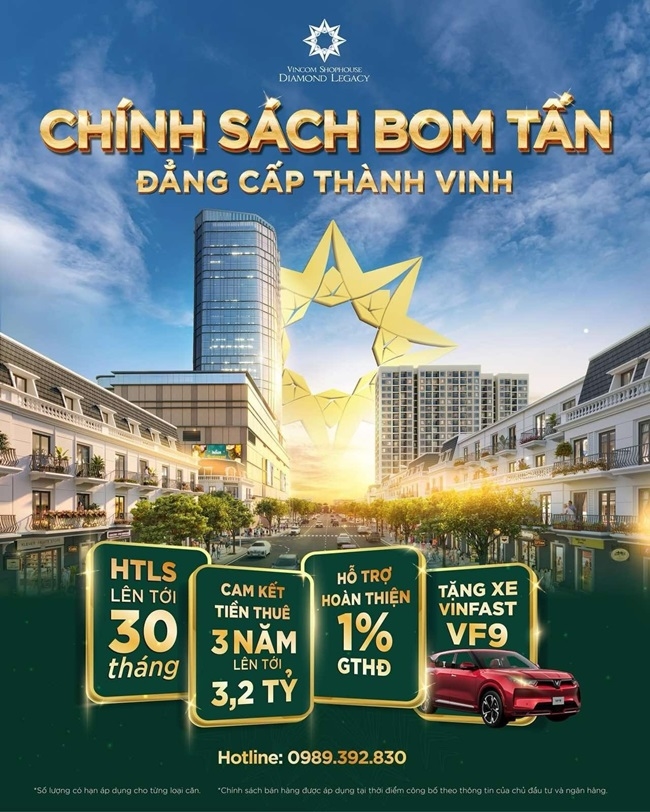 Đầu tư thảnh thơi, an nhàn hưởng lợi 36 tháng với nhà phố thương mại trung tâm thành phố Vinh 1