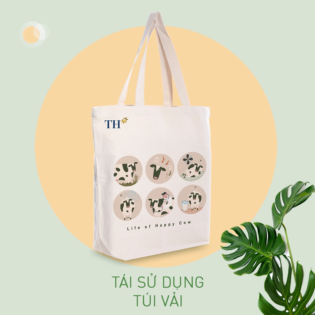 Túi vải Canvas TH true mart: Giải pháp xanh giảm rác thải nhựa dùng một lần