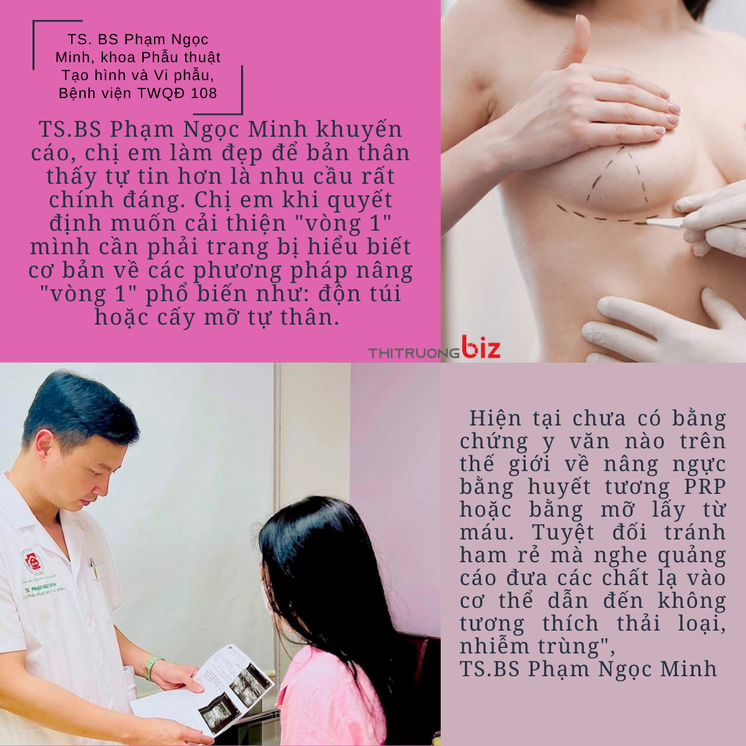 Cảnh báo của TS.BS Phạm Ngọc Minh, Khoa Phẫu thuật Tạo hình và Vi phẫu, Bệnh viện Trung ương Quân đội 108 về dịch vụ nâng ngực không cần phẫu thuật.