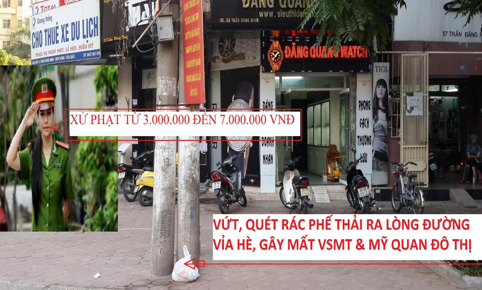 Hành vi vứt rác sai quy định cũng được quy định rất rõ trong tờ rơi để người dân dễ dàng nắm bắt được các quy định.