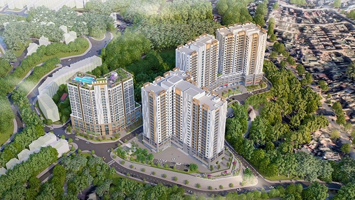 Phổi cảnh dự án Nhà ở xã hội thuộc Khu dân cư đồi Ngân hàng. Ảnh: Báo Đầu tư