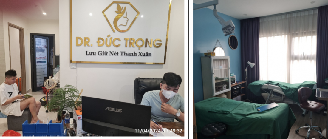 “Phòng mổ” trái phép treo biển hiệu “Dr Đức Trọng” trong một căn hộ thuộc khu đô thị Vinhomes Grand Park trên địa bàn Thành phố Thủ Đức, TP.HCM. Ảnh SYT HCM