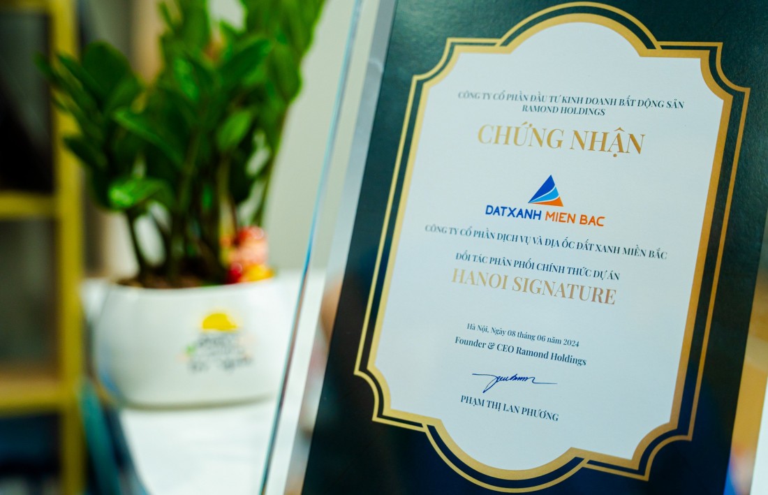 Chứng nhận phân phối chính thức dự án Hanoi Signature