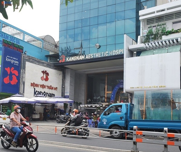 Bệnh viện Thẩm mỹ Kangnam Sài Gòn, địa chỉ 666 Cách Mạng Tháng Tám, Phường 5, Quận Tân Bình, TP HCM.