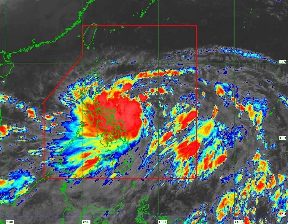 Vị trí tâm bão số 6 Trà Mi (Kristine) hồi 4h40 ngày 22.10.2024. Ảnh: PAGASA