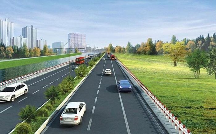 Phối cảnh một đoạn dự án Vành đai 4- vùng thủ đô đoạn qua Hà Nội