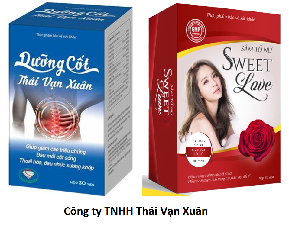 Thực phẩm Sâm Tố Nữ Sweet Love và Dưỡng Cốt Thái Vạn Xuân vi phạm quảng cáo. Ảnh: TL.