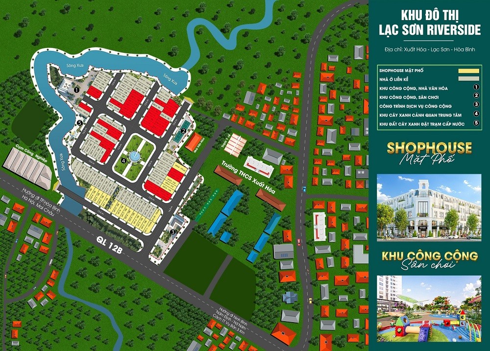 Mặt bằng phân lô dự án Lạc Sơn Riverside