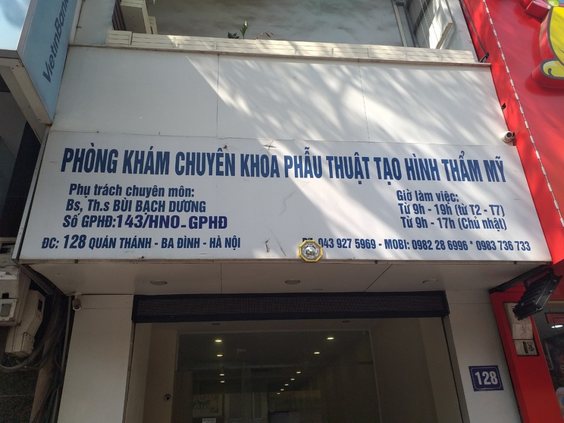 Phòng khám chuyên khoa thẩm mỹ. 