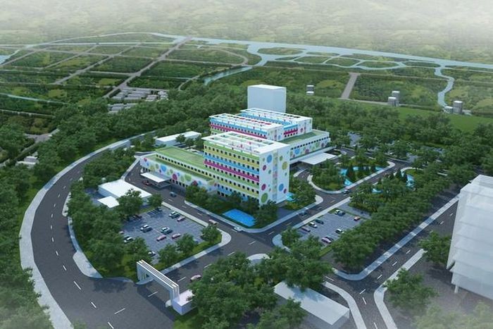 Hình ảnh phối cảnh tổng thể Bệnh viện Nhi Trung ương cơ sở 2