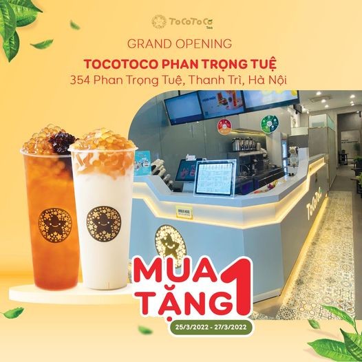 Chương trình khuyến mại tại TOCOTOCO Phan Trọng Tuệ (Hà Nội). 