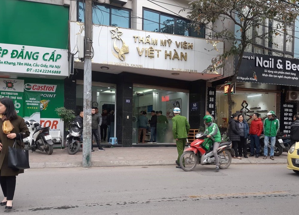 Thẩm mỹ viện Việt Hàn thời điểm xử ra sự cố gây chết người. Ảnh: Lao động