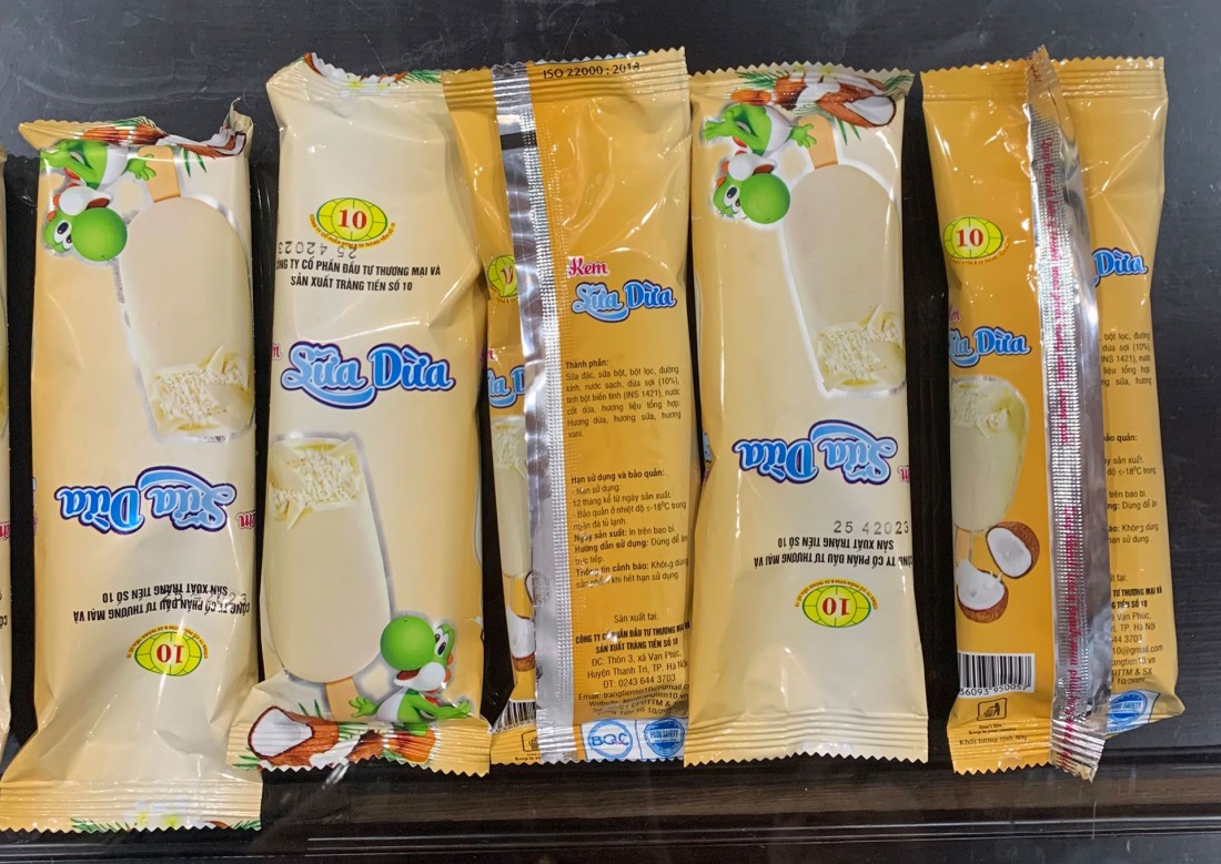 Sản phẩm kem Tràng Tiền số 10 vừa bị thu giữ do sử dụng nguyên liệu quá hạn để sản xuất