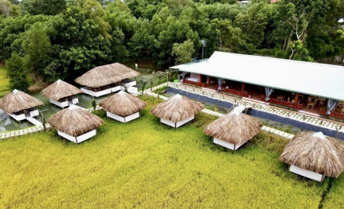 Resort The Ruộng ở huyện Xuyên Mộc xây dựng trên đất lúa. Ảnh: VOV.VN